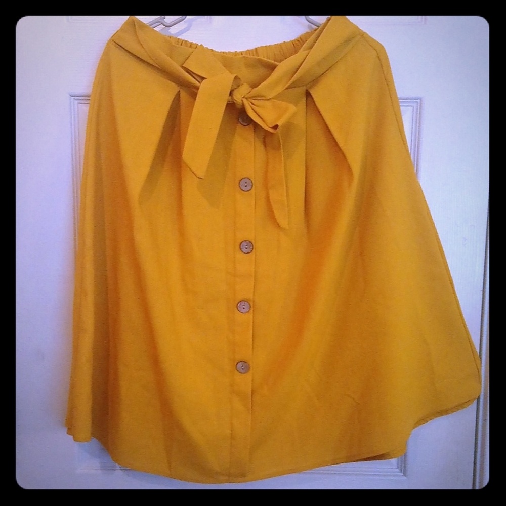 A-Line Mustard Skirt